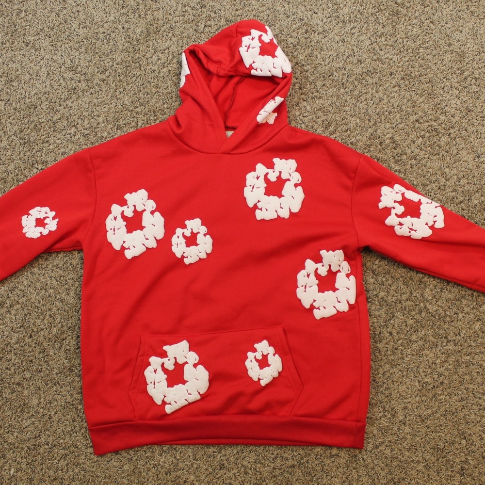 Denim Tears Red Mens Hoodie